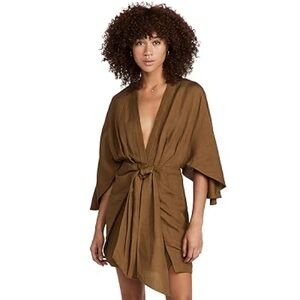 Significant Other Lola Linen Chocolate Brown Dress size 4